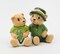 Ceramic Irish Teddy Bear Couple with Shamrock Salt and Pepper, Gift for Her, Gift for Mom, Kitchen Décor, Irish Saint Patrick’s Day Décor